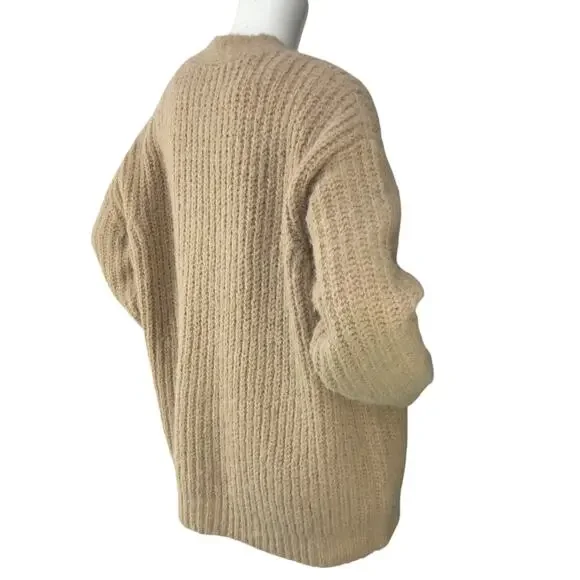Jenni Kayne Women Size XS Cardigan Cocoon Sweater Knit Alpaca Wool Blend Oatmeal